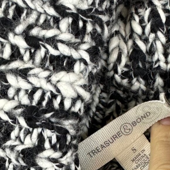 Nordstrom Treasure & Bond Turtleneck Sweater Tunic in Black Combo - Picture 11 of 13